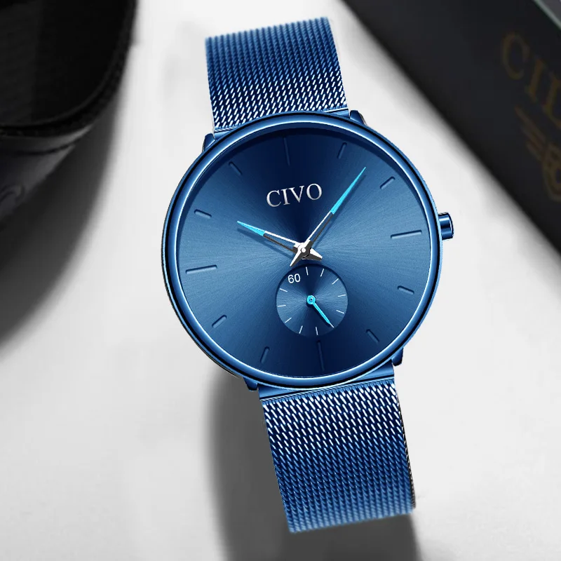 

Reloj Hombre 2018 CIVO Fashion Casual Mens Watches Mesh Steel Waterproof Military Sport Quartz Man Watch Clock Relogio Masculino