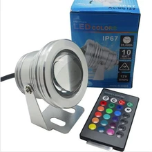 10 W 12 v подводный RGB светодиодный свет 1000LM Водонепроницаемый IP68 фонтан бассейн лампы Lights16 изменение цвета+ 24key ИК-пульт дистанционного управления