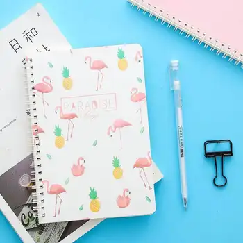 

4 colors Creative stationery flamingo notepad A5 notebook small fresh coils ledger student supplies 120 pages