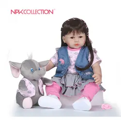 NPKCOLLECTION 58 см силикона Reborn Baby Doll Дети Playmate подарок для девочек Baby Alive мягкие игрушки для Bebe Reborn Brinquedo