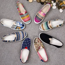 Модная Летняя женская обувь без шнуровки; кроссовки; Женская Повседневная парусиновая легкая дышащая обувь на плоской подошве; Zapatos De Mujer