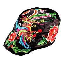 Весна вышивка старинные шляпы для женщин козырек Вышитые Hat шапки в китайском стиле винтажные шапка женские шляпы одежда Beanie