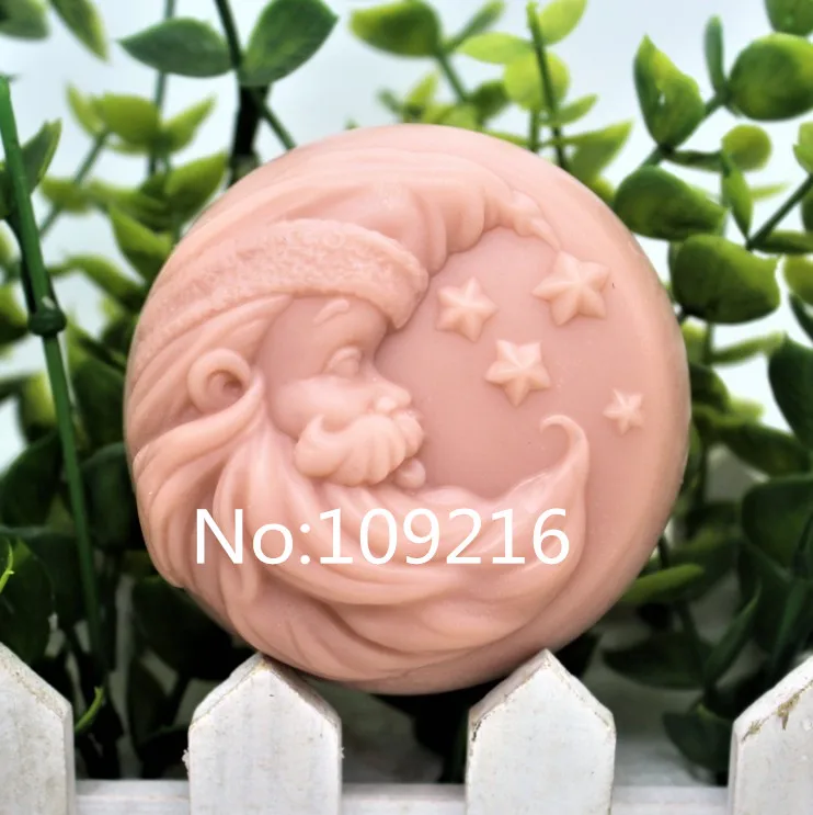 

New Product!!1pcs Santa Claus and Star (zx158) Silicone Handmade Soap Mold Crafts DIY Mould