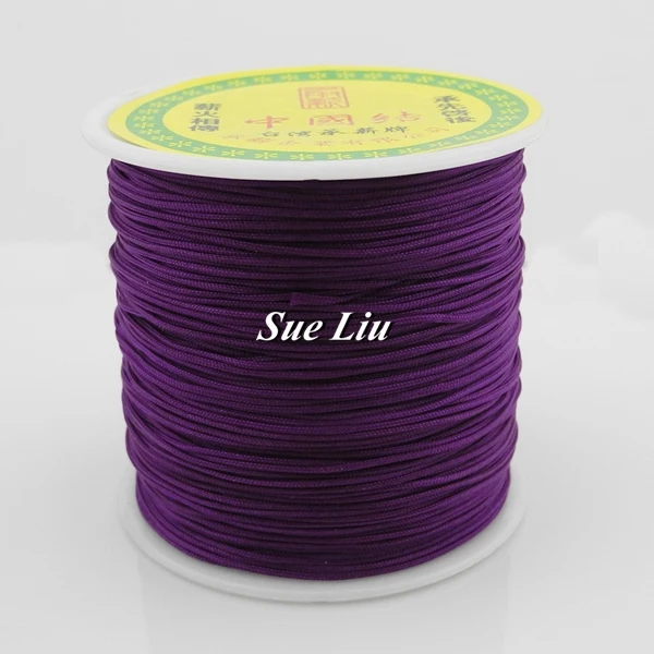 0,8 мм 49-цвет нейлоновый шнур нить китайский узел макраме шнур браслет плетеный шнур кисточки вышивка бисером нить-100 м/катушка - Цвет: Dk Violet CX138