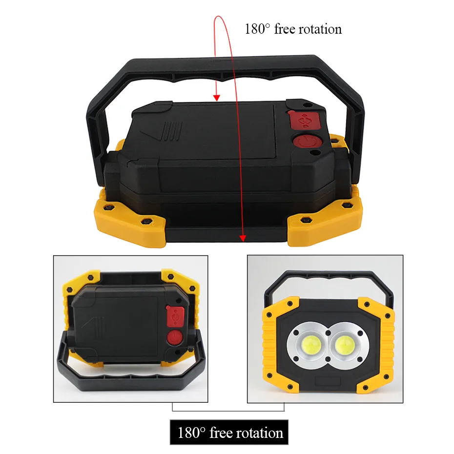 Günstig 20W COB Arbeit Lampe FÜHRTE Tragbare Laterne Wasserdichte 3 Modus Notfall Tragbare Scheinwerfer Wiederaufladbare Flutlicht für Camping Licht