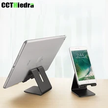 Black Aluminium Alloy Stand Desk Holder For iPhone iPad Tablets Stand Mount Universal Charging Cable Stand 3.5 inch To 10 inch