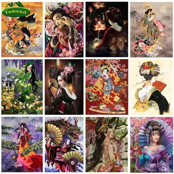 

YUMEART Full Square Drill Diamond Painting "Japanese Geisha" Diy Mosaic Rhinestone Unfinished Diamond Embroidery,Home Decoration