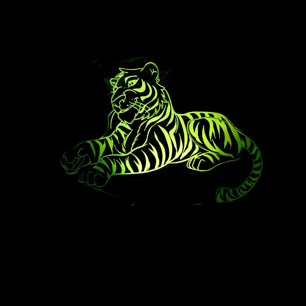 Новый Электрический 3d ночник с тигром 7 цветов сенсорный вниз Usb мощный подарок