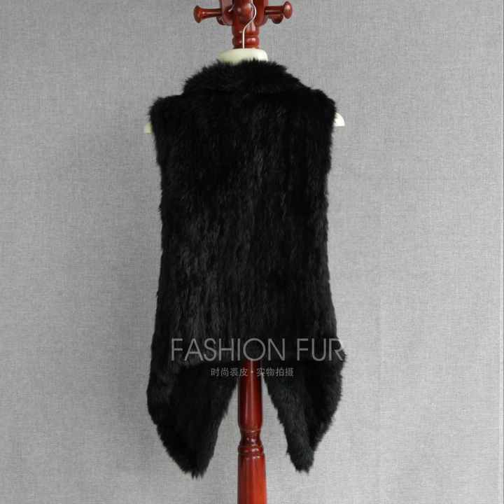 FXFURS, высокое качество, женский жилет из натурального меха кролика, вязаный жилет, меховой жилет, женский зимний теплый меховой жилет