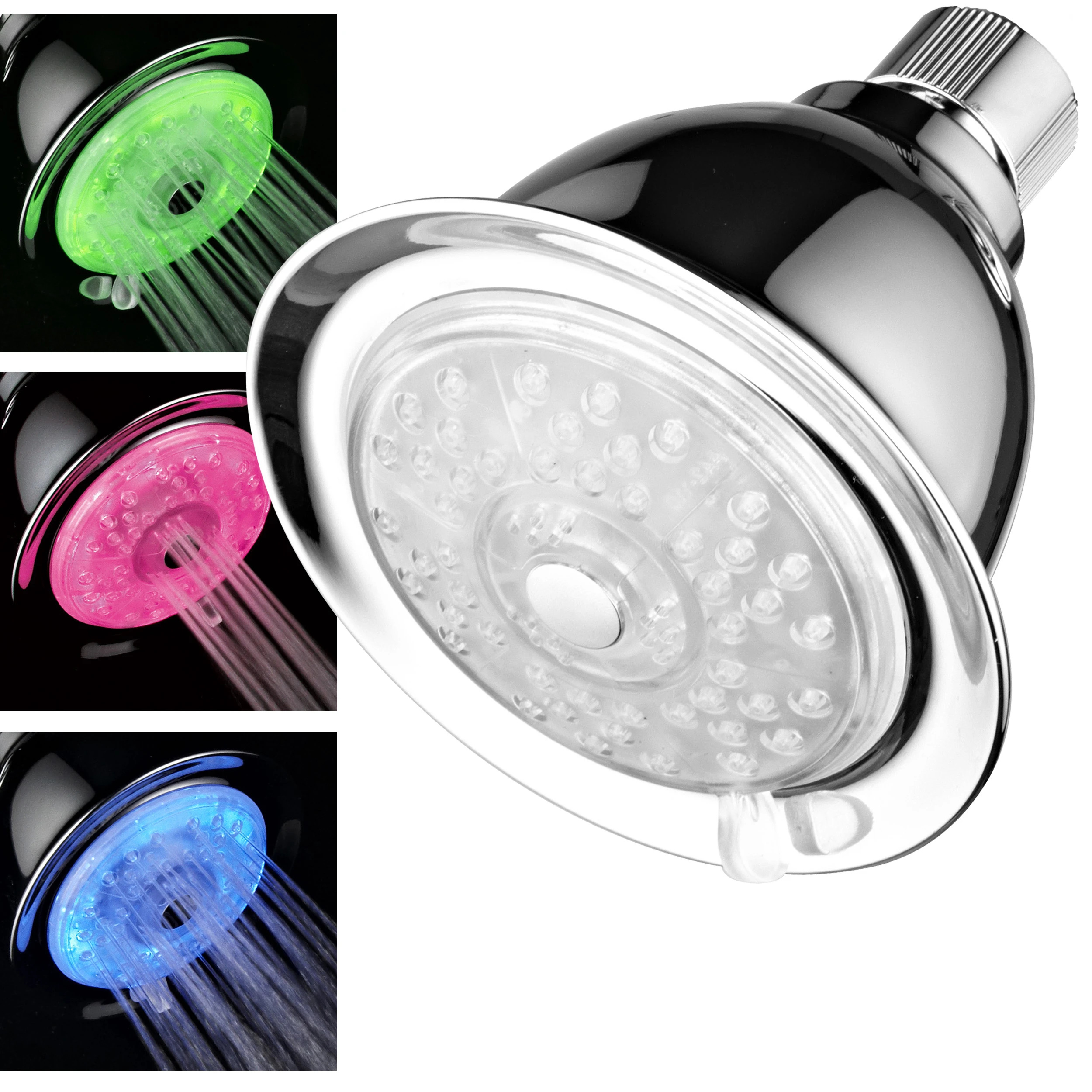 PowerSpa 7 Color Showerhead with Air Jet LED Turbo Pressure Boost Nozzle Technology
