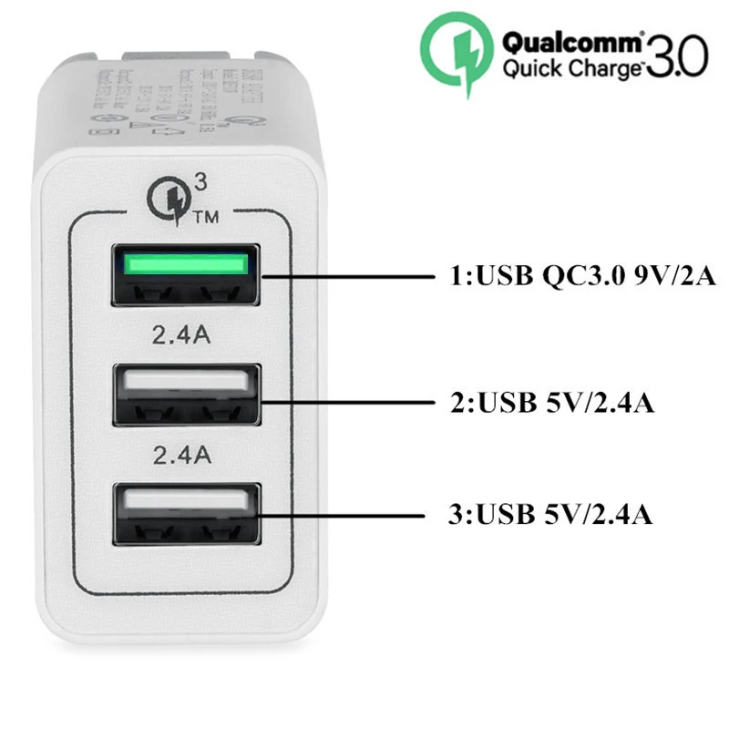 Qc 3. сзу hoco c12q 1usb 3. 0, white. адаптер qc 3. 0 eu.