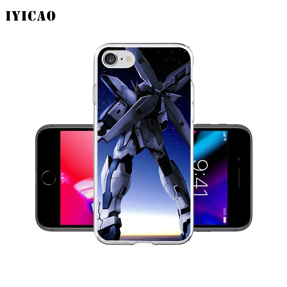 IYICAO Gundam Мягкий силиконовый чехол для iPhone X XR XS MAX 6 6s 7 8 Plus 5 5S SE TPU