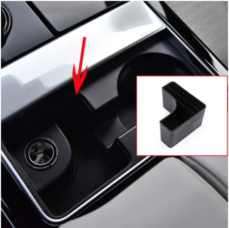 

For Land Rover Range Rover Velar 2017 ABS Black Central Control Cup Holder Storage Box Card Phone Tray