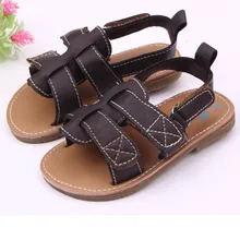 Детские сандалии для мальчиков; мягкие кожаные противоскользящие туфли для детей