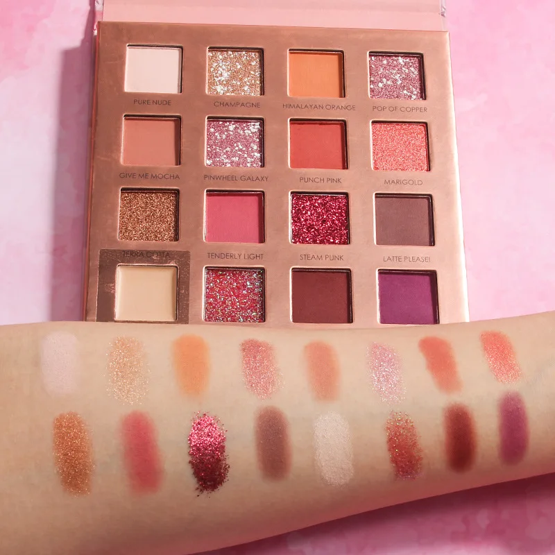 

16 Color Cherry Glitter Matte Eye shadow Palette Sunrise Highlighter Shimmer Powder Waterproof Paleta De Sombra Makeup