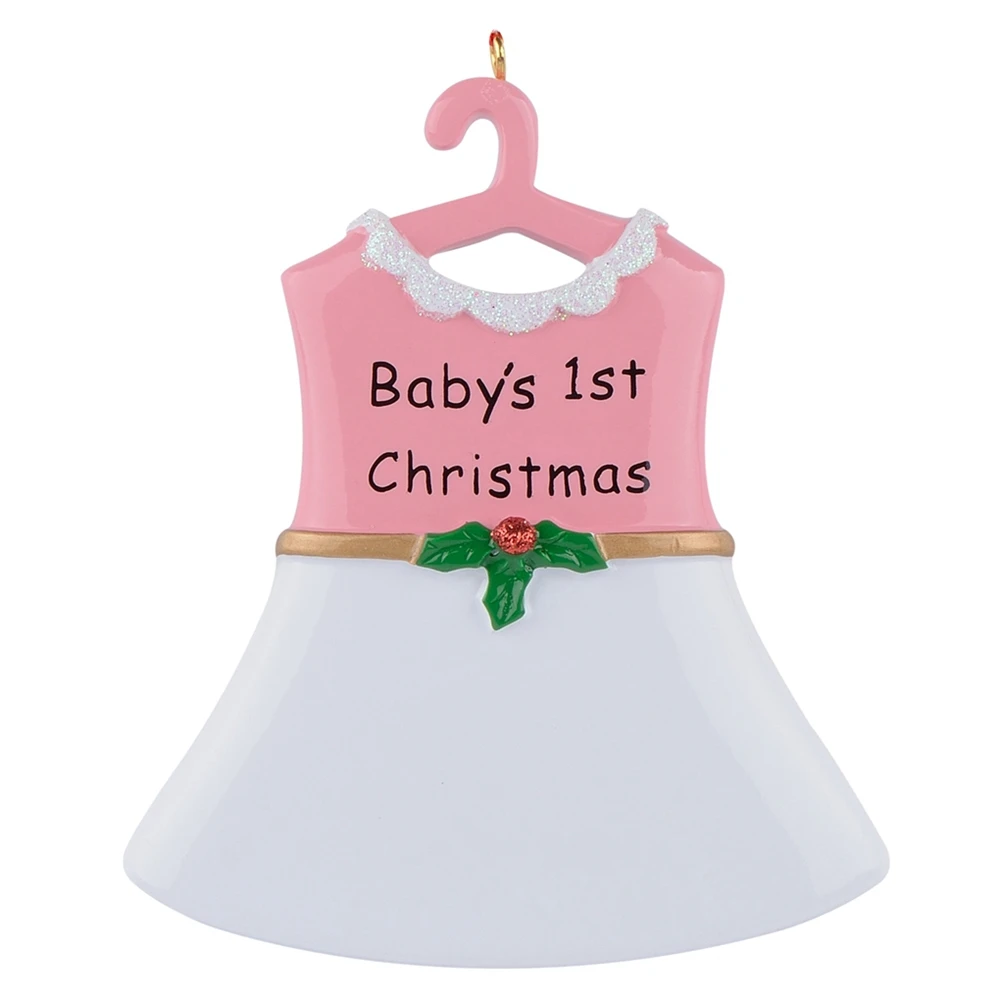 Baby's 1st Resin Hang Girl Skirt Personalized Christmas Ornaments As Craft Souvenir For Gifts or Home Decor