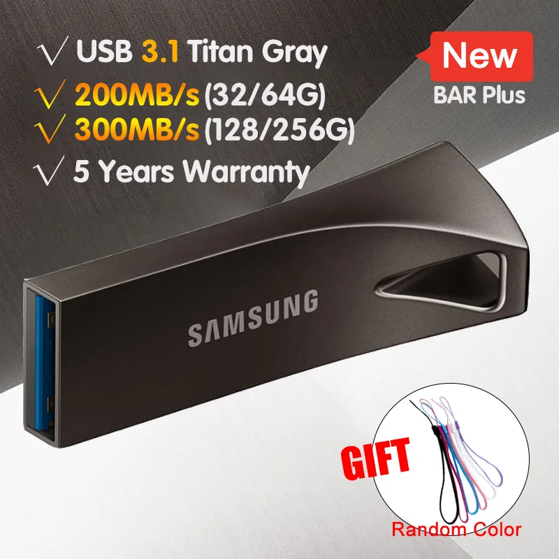 SAMSUNG USB Flash Диск 32 Г 32 Г USB 3.0 Металла супер Мини Pen Drive Крошечный Pendrive Memory Stick Устройства Хранения Данных И диск флэшка флешки - Цвет: USB 3.1  TitanGray