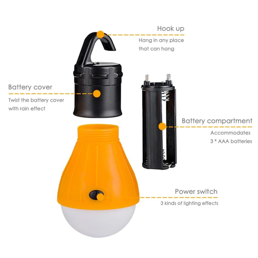 Наружный мини-портативный водонепроницаемый фонарь тент светодиодный светильник аварийная лампа подвесной фонарик с креплением для кемпинга 4,5 в 1,5 Вт детские игрушки