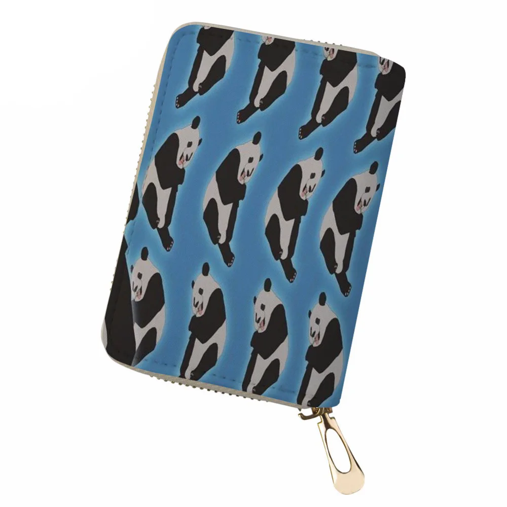 

NOISYDESIGNS Women ID Card Holder Panda Print PU Leather Credit Card for Ladies Driving License Cover Fashion Travel Card Holder