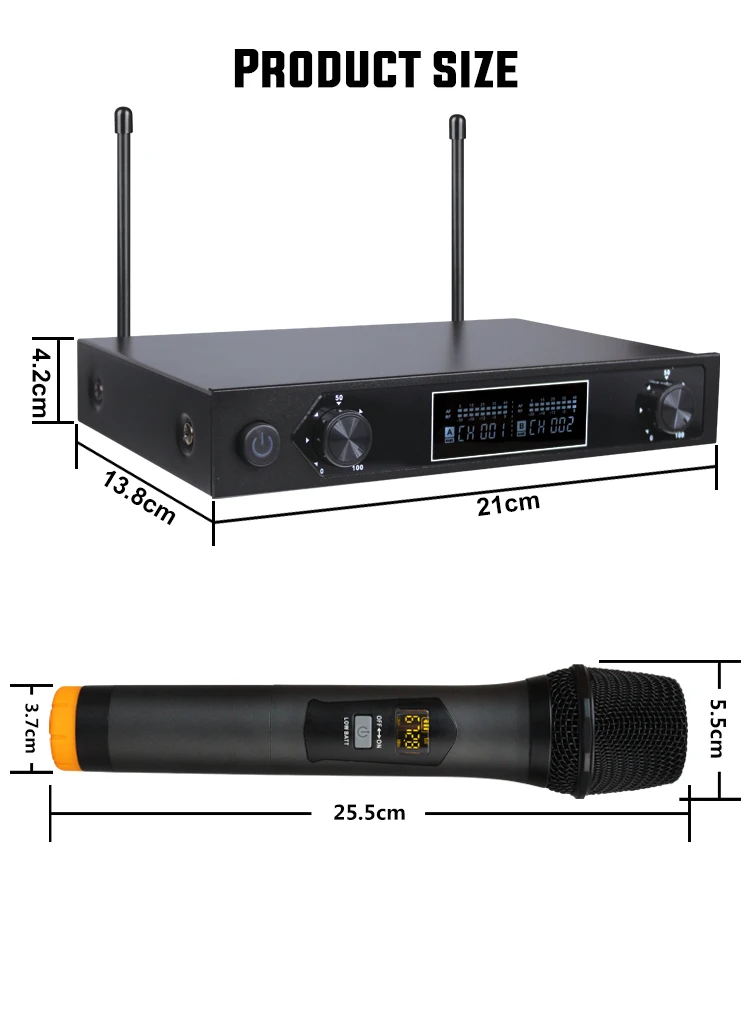 Беспроводная микрофонная система MU-888 Профессиональный 50 метров Двухканальный UHF Dynamic Pro 2 ручной микрофон караоке вечерние сцены для AV