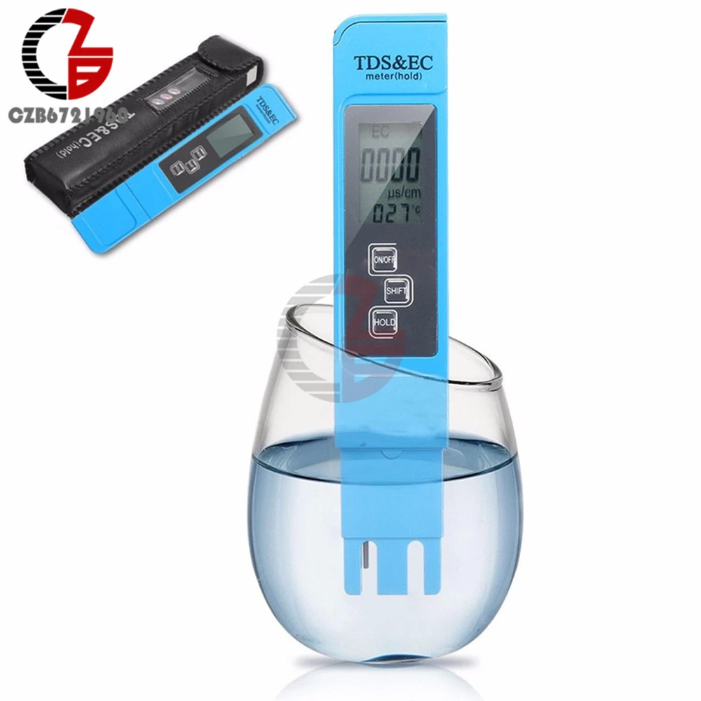 

Digital TDS EC Meter Pen 3 in 1 Conductivity Temperature Tester Detector Tester Thermometer for Aquarium Pool Hydroponic Water