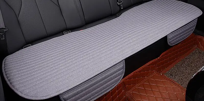 Дышащие льняные подушки для автомобильных сидений подходят для большинства автомобилей универсальные льняные и тканевые чехлы для сидений не двигаются легко устанавливается - Название цвета: gray rear 1pcs