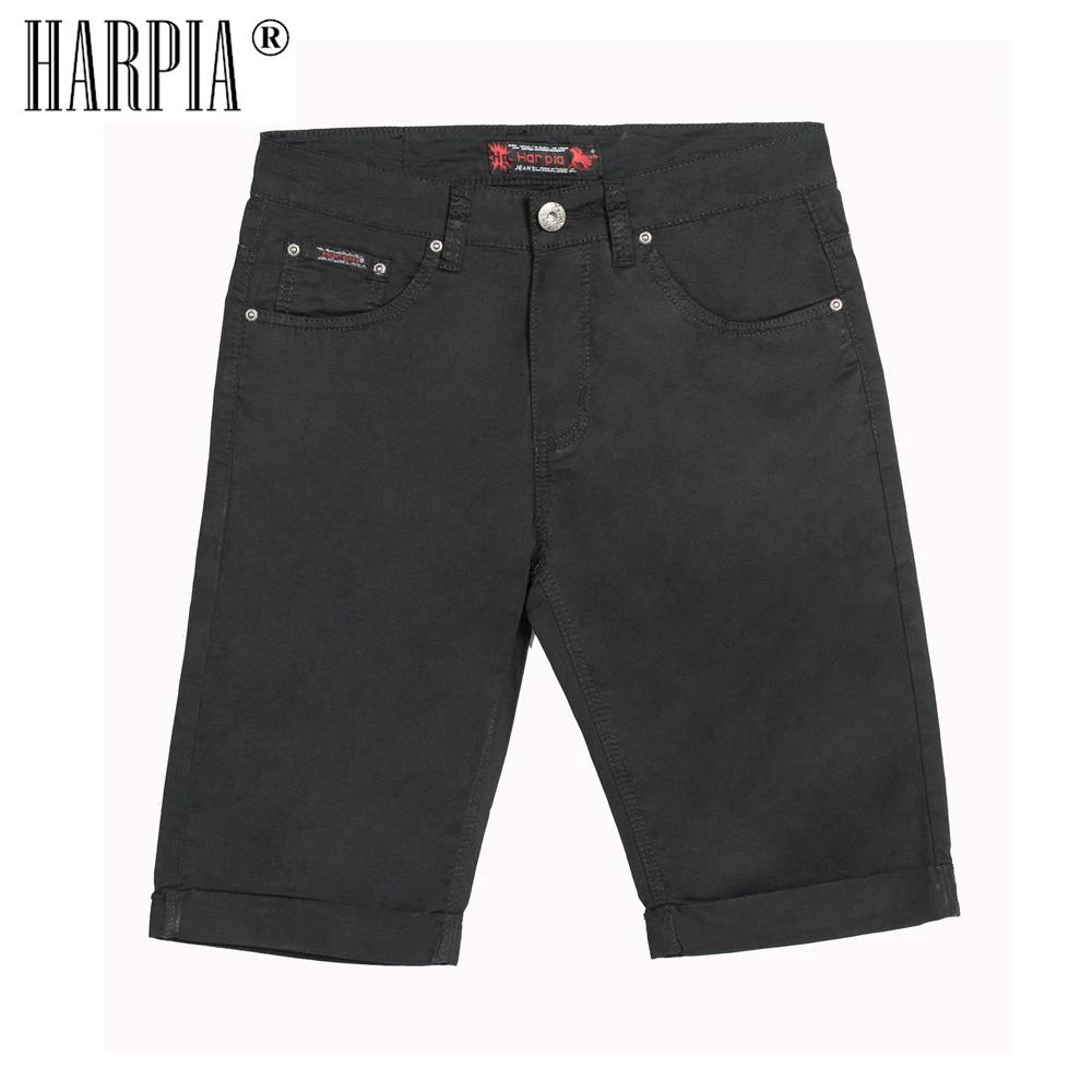 HARPIA,, брендовые новые модные мужские шорты, мужские хлопковые узкие Бермуды, мужские короткие штаны, черные, плюс размер, эластичные мужские короткие бриджи