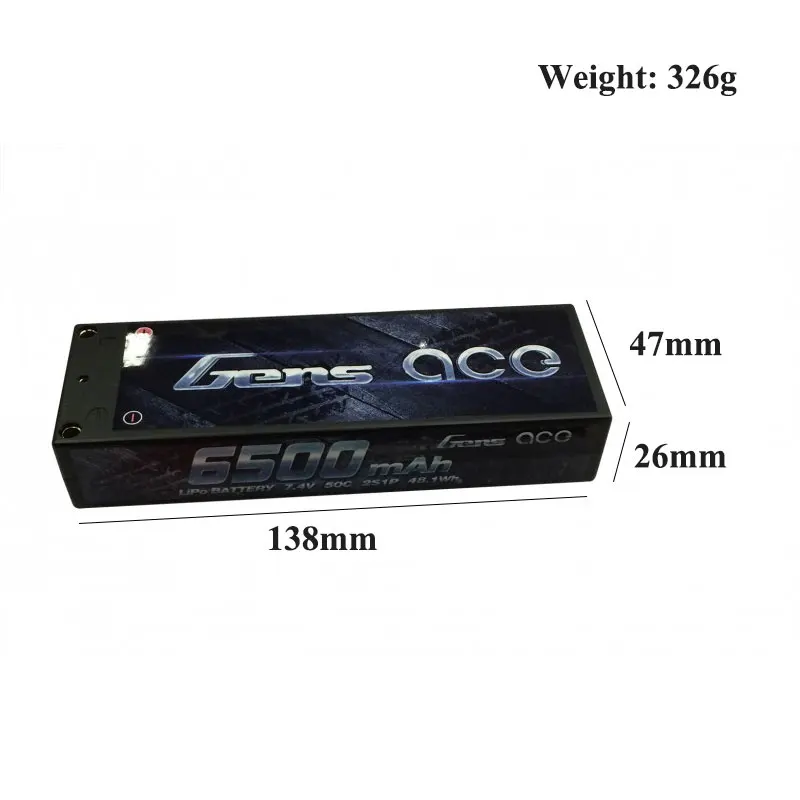 Продажа Gens ace Lipo аккумулятор 2S 6500mAh 6800mAh Lipo 7,4 V аккумулятор 50C 1 10 1 8 для Traxxas Slash 4x4 RC Car Deans Plug
