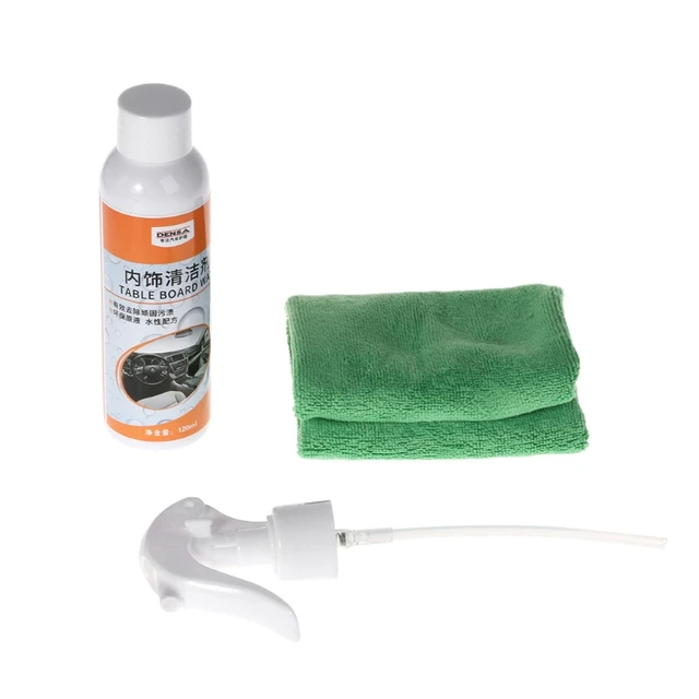 120ml Universal Car Interior Cleaner Table Board Wax Seat Belt Cleaning + Towel