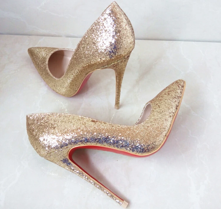 gold glitter red bottoms