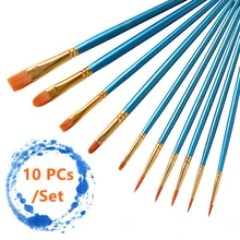 Ydnzc 10 шт./компл. Краски ing кисти набор акварель гуашь Краски щетки нейлон волос различной Форма круглым заостренным кончиком товары для рукоделия