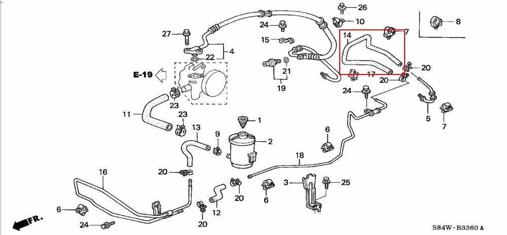 Zuk Мощность руля обратный шланг трубы для Honda Accord 1998-2002 CF9 cg5 2.0l 2.3l MT Руководство Трансмиссия модели