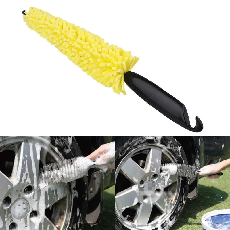 Car Sponge Wheel Brush Tire Rim Cleaner Vehicle Truck Motorcycle Cleaning Tools Practical Black