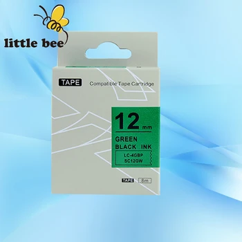 

Free shipping 1Pcs Top quality KingJim 12mm label tape SC12GW black on Green compatible labelworks/tepra printer