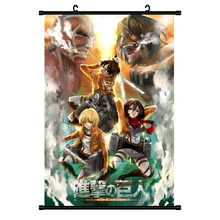 Japanese Anime Attack on Titan Printed Decor Wall Scroll Poster Cartoon Canvas Painting Animation Scroll Painting Drop Shipping halder japanese cartoon anime animation attack on titan keychains armin arlart rivaille ackerman chatacters trinkets accessories