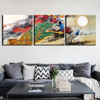 

HD Print 3 Pieces Poster Canvas Art Decoration Pictures Chinese Painting Wall Art Home Decoration for Living Room