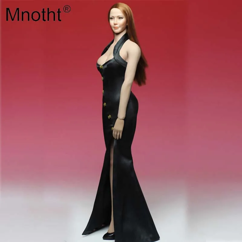 Mnotht 1/6 Soldier Dress Cheongsam Slit Skirt sexy Model GIrl Evening Dress Clothes Black/Blue Toys For 12'' Action Figure m2n Mnotht 1/6 Soldier Dress Cheongsam Slit Skirt sexy Model GIrl Evening Dress Clothes Black/Blue Toys For 12'' Action Figure m2n