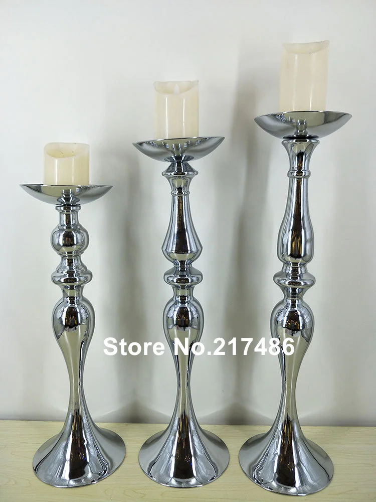 New style silver long stemmed metal Wedding Centerpiece candle holder