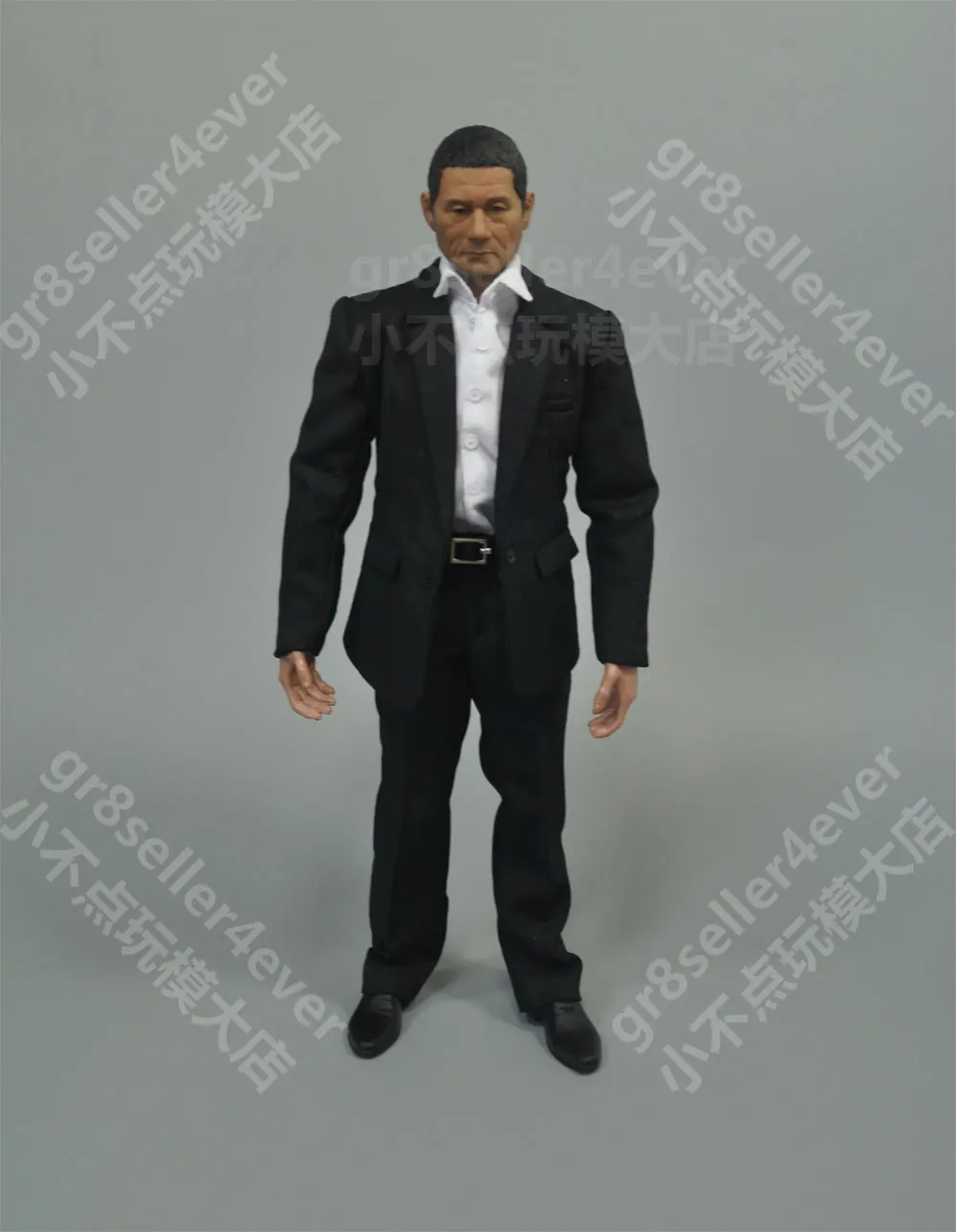 

Custom 1/6 Kitano Takeshi head sculpt body black suit Action Figure Set