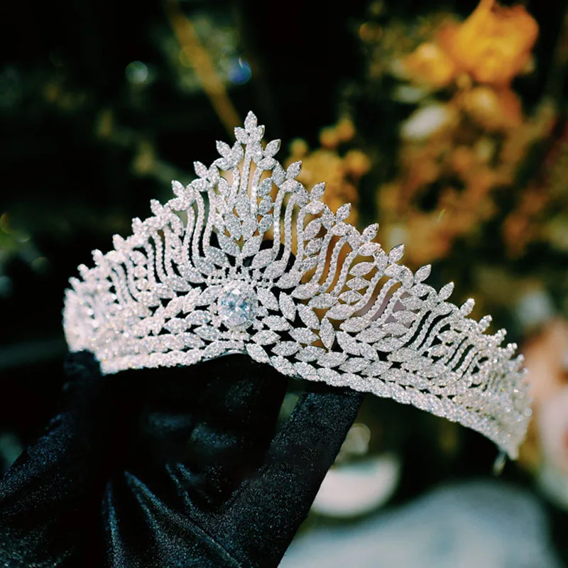 Free DHL Luxury A+Zircon Crown Tiara Silver Bigger Bridal Rhinestones Royal Queen Princess Pageant Party Bridesmaids | Украшения и