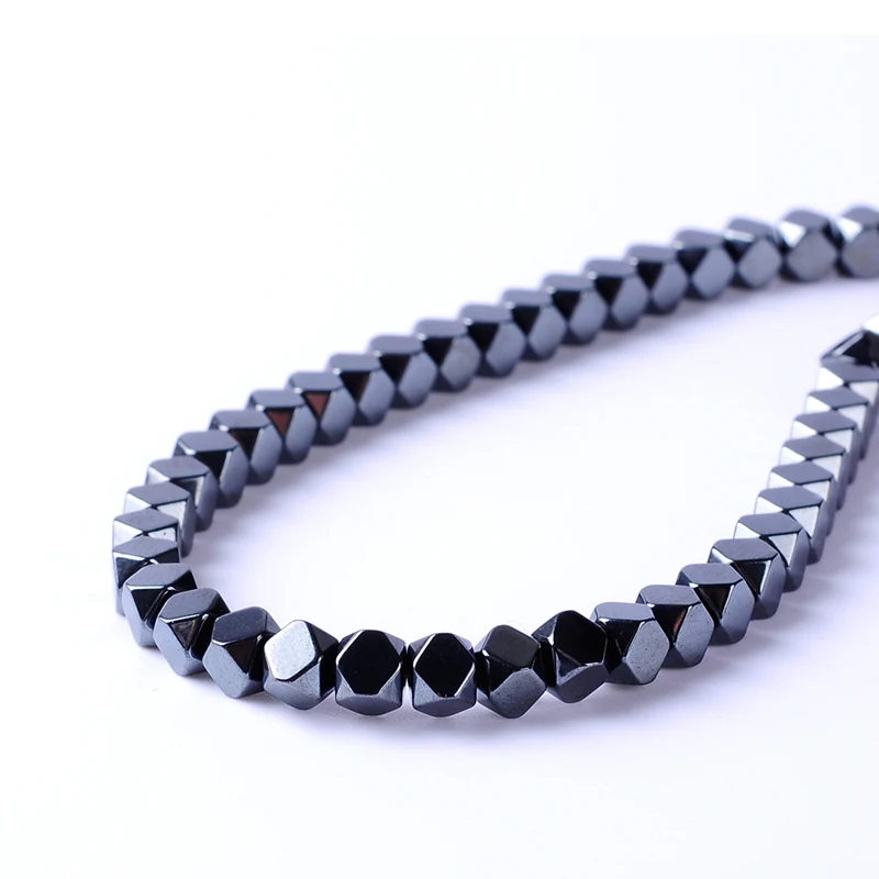 

High quality Natural stone hematite bright polyhedron shape loose beads for DIY jewelry necklace bracelet making 2/3/4mm