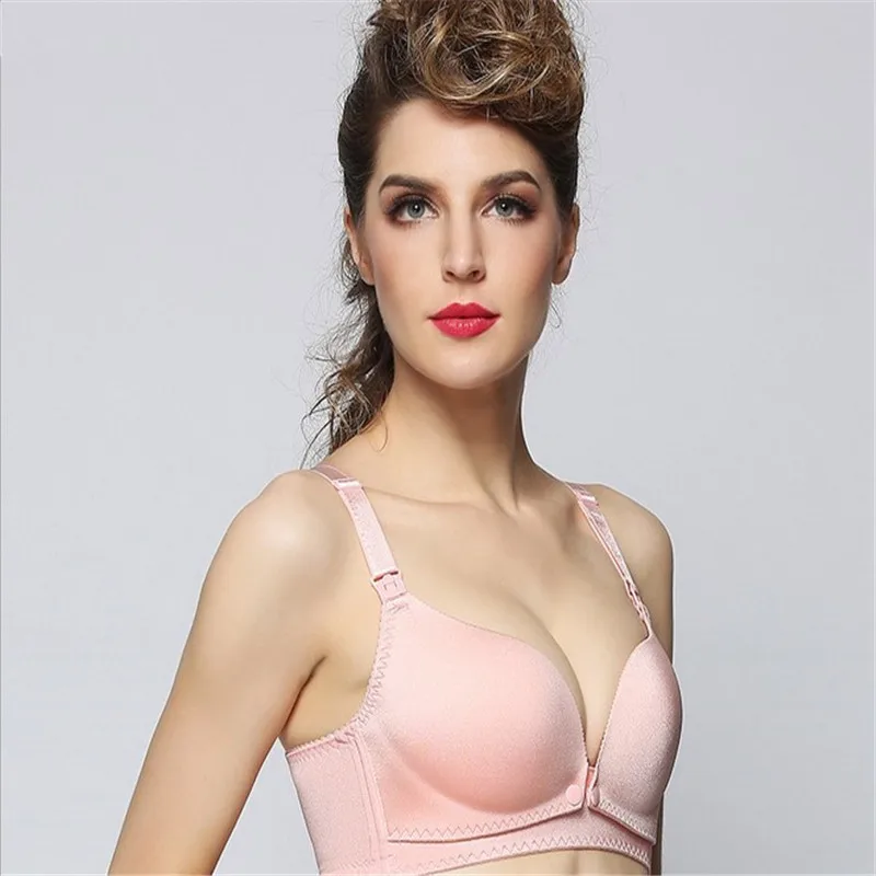 

2017 Feeding Bra Pregnant Woman High Quality Fabric Seamless Upper and Front Opening Buckle Design Anti Sagging Nursing Bra