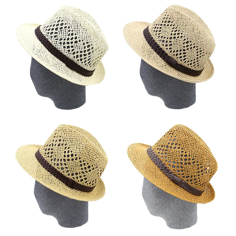Новая повседневная Летняя Панама Fedora SunHat ткацкая пляжная кепка Женская широкополая соломенная шляпа