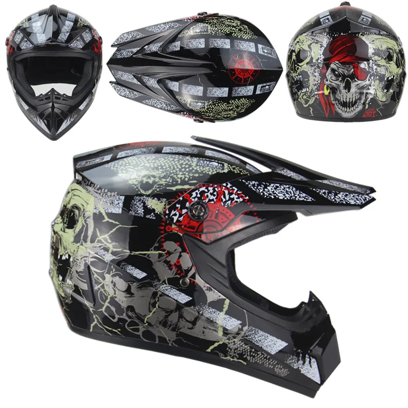 Moto rcycle ATV шлем Мужской Мото шлем высшего качества casco capacete moto cross off road moto cross Racing Шлем DH MTB DOT - Цвет: Bright Black 9