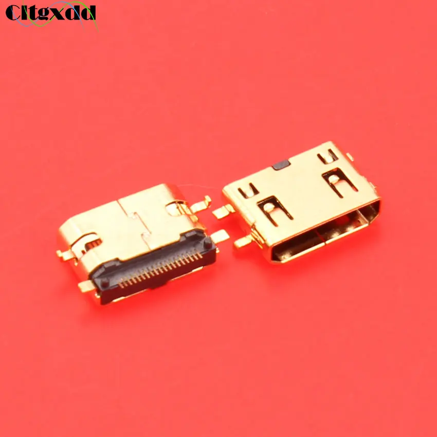 Cltgxdd золотое покрытие HDMI 19 pin гнездо разъем интерфейса 19Pin C Тип тонущие пластины 0 8