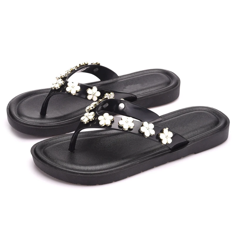 

Women Beach Flip Flops 2019 Summer Platform Shoes Woman Slip On Sandals Flower Design Female Flip Flop Slippers Casual Slides