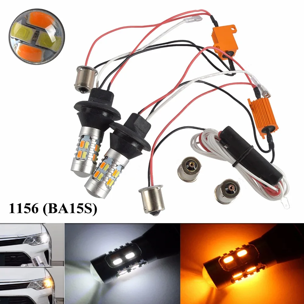 2 шт. 1156 150 градусов/BA15S/PY21W 7440 3156 COB 20Led дневные ходовые огни гибкий сигнал поворота