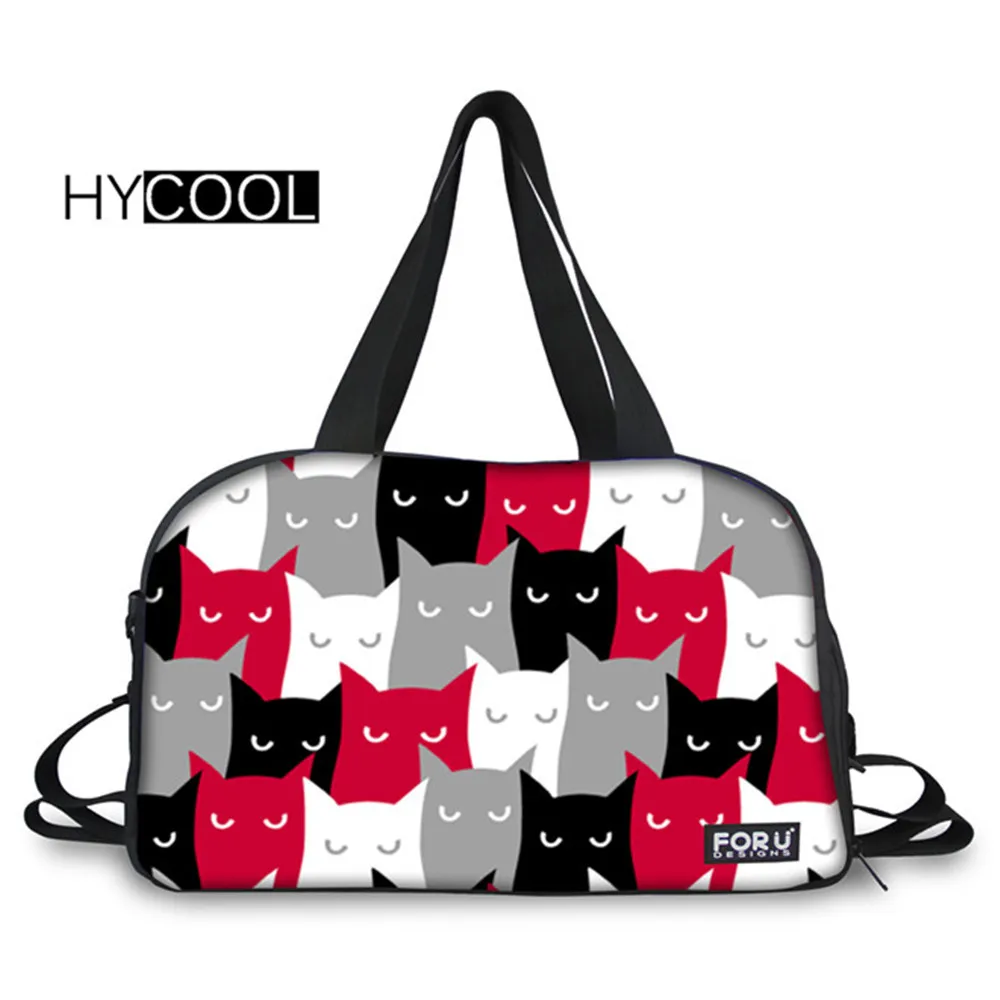 

HYCOOL Women Sport Bag For Gym Fitness Large Capacity Multifunction Travelling Bags Cat Printed Lady Yoga Bag Breathable Handbag