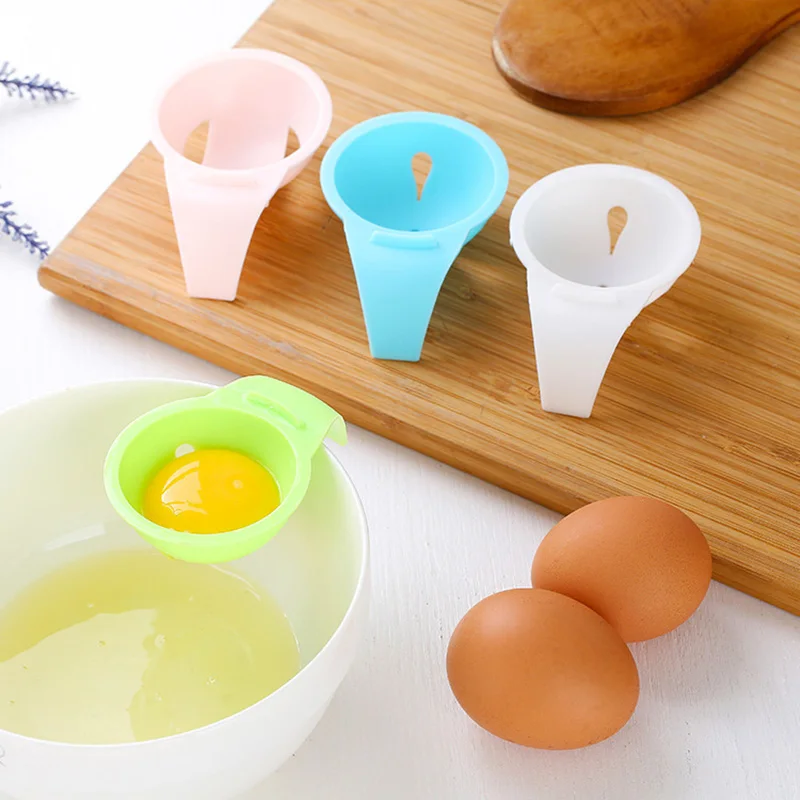 

Household Plastic White Egg Yolk Seperator Separator egg holder Kitchen Cooking Gadget Sieve Tool White Egg Separator