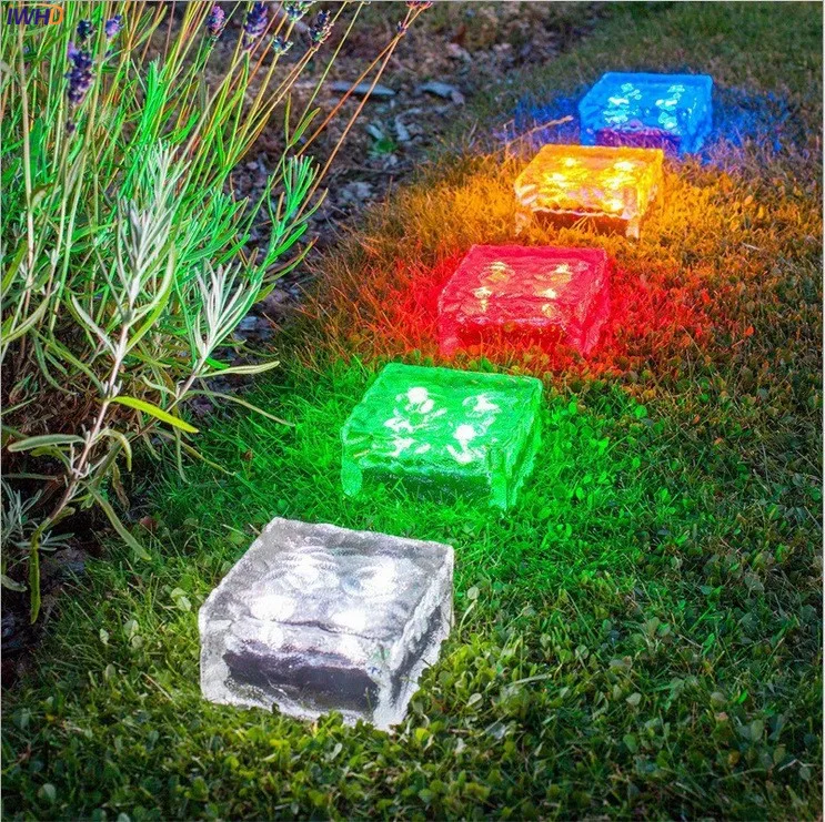 

IWHD Ice Brick светодиодная Солнечная лампа для сада, наружное освещение, водонепроницаемая лампада для сада, солнечный свет, светодиодная лампа для газона